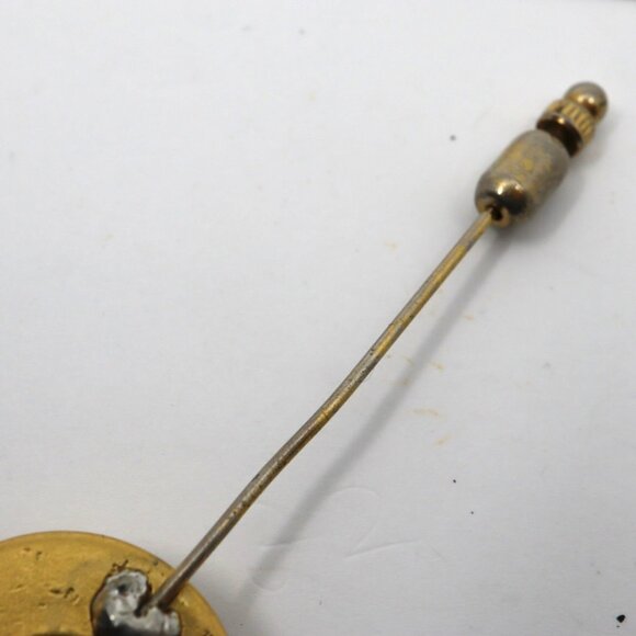 CHANEL Coco Mark Lapel Pin/Tie Clip Brooch in Gold and Black with Engraved Lo... - Picture 11 of 12